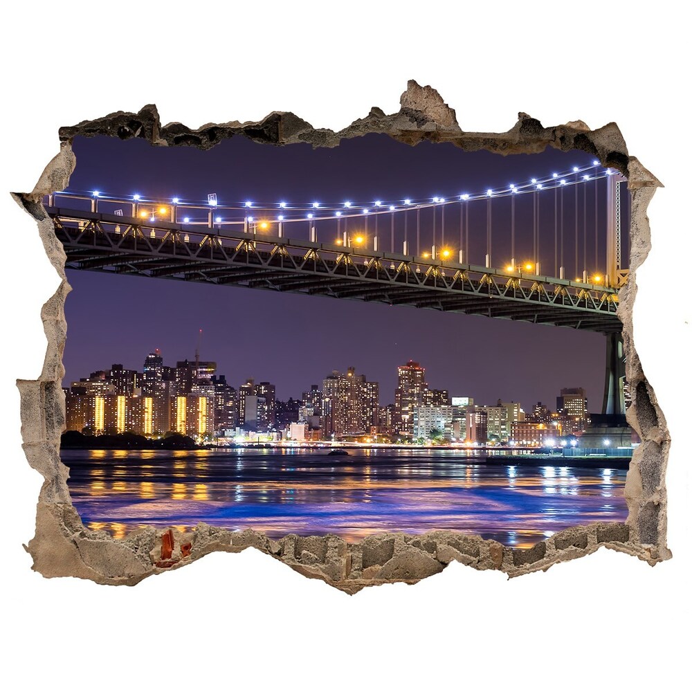 3d lyuk fal dekoráció Bridge new york city