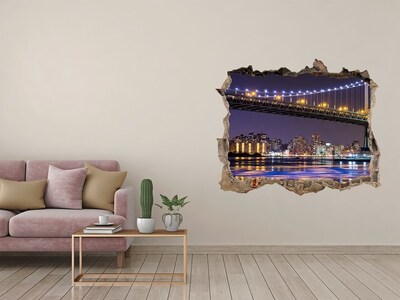 3d lyuk fal dekoráció A híd éjszaka