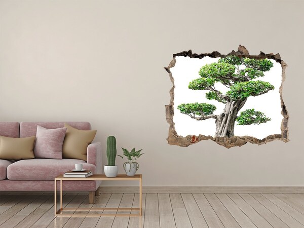 3d lyuk fal dekoráció Bonsai egy lyukban a falban