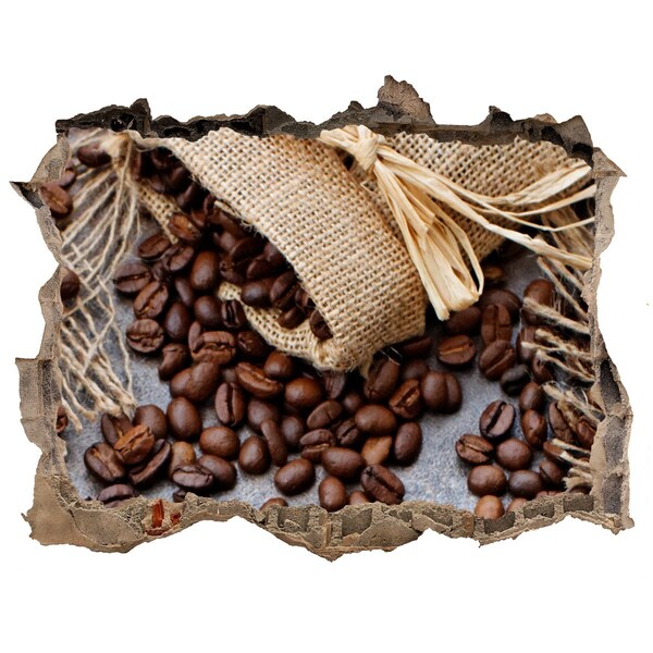 3d lyuk fal dekoráció Kávé egy romos falban