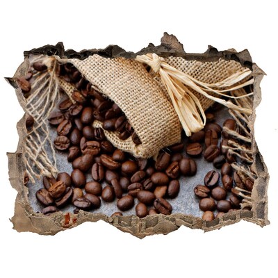 3d lyuk fal dekoráció Kávé egy romos falban