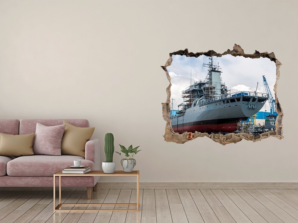 3d lyuk fal dekoráció Hajógyár hajó