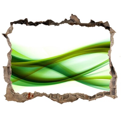 3d lyuk fal dekoráció Zöld hullám a falon lévő lyukban