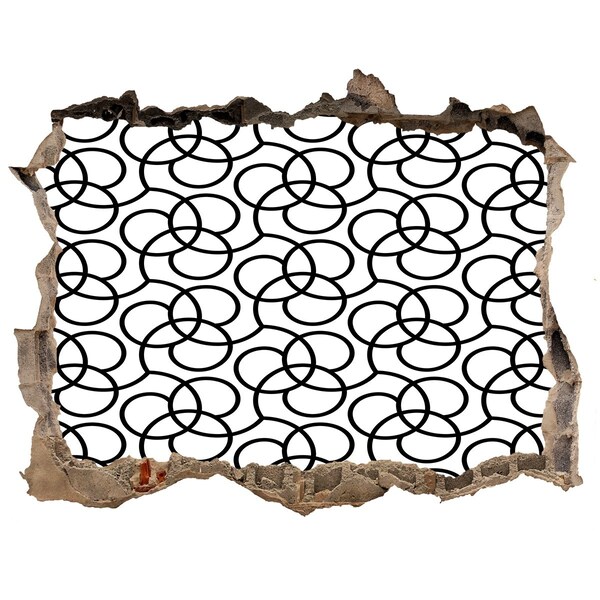 3d lyuk fal dekoráció Geometriai minták a sérült fal hátterében