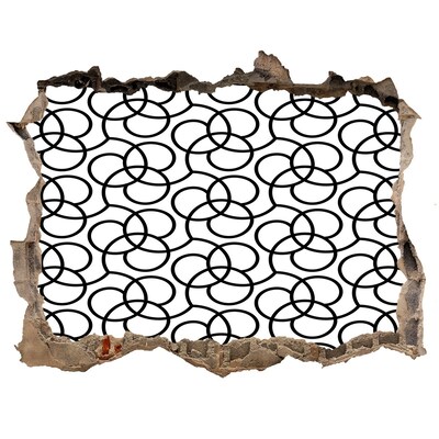 3d lyuk fal dekoráció Geometriai minták a sérült fal hátterében