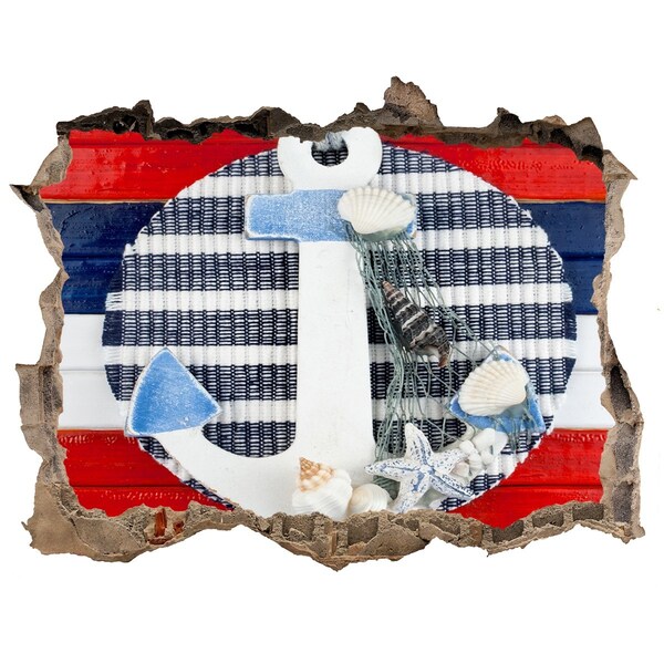 3d lyuk fal dekoráció Tengeri kaland kagylókkal