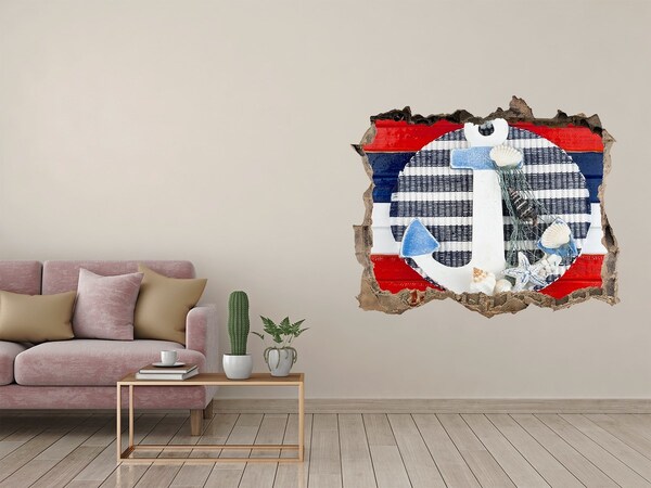 3d lyuk fal dekoráció Tengeri kaland kagylókkal