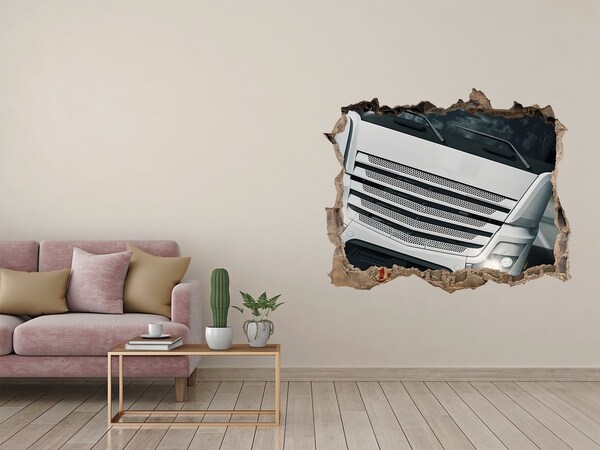 3d lyuk fal dekoráció Romos fal egy teherautóval