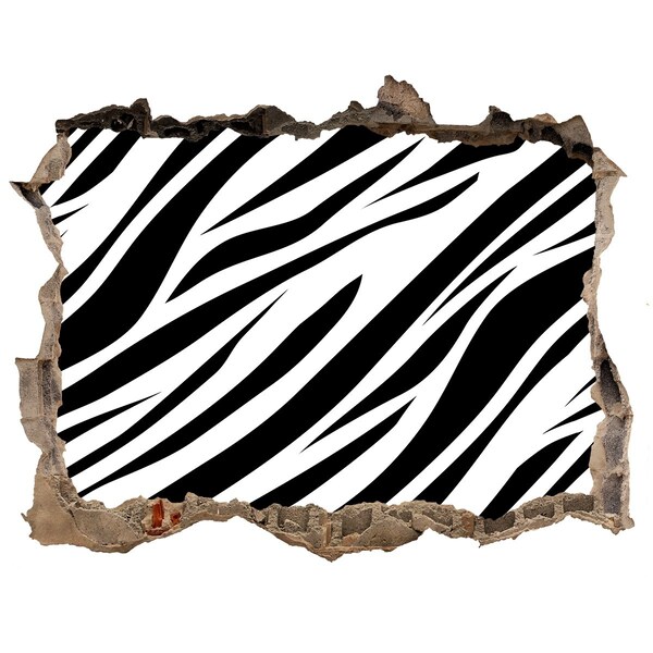 3d lyuk fal dekoráció Zebra a falban