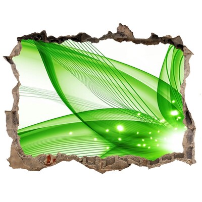 3d lyuk fal dekoráció Zöld fényhullám