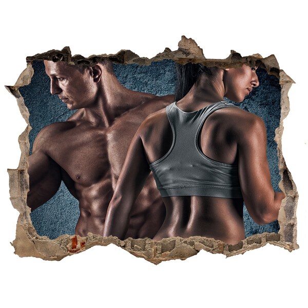 3d lyuk fal dekoráció Edzőterem akcióban