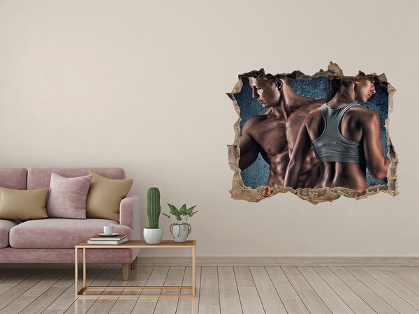 3d lyuk fal dekoráció Edzőterem akcióban