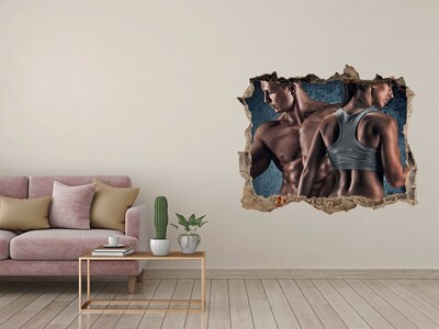 3d lyuk fal dekoráció Edzőterem akcióban