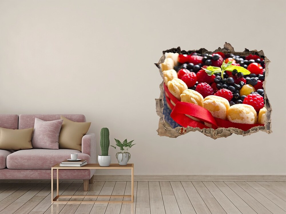 3d lyuk fal dekoráció Erdei gyümölcs torta