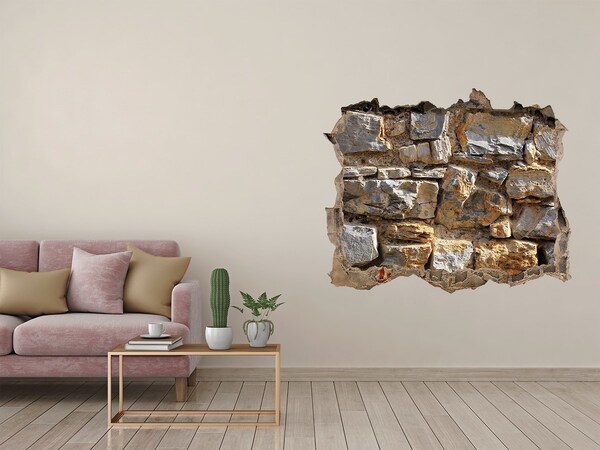 3d lyuk fal dekoráció Romos fal kövekkel