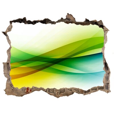 3d lyuk fal dekoráció Színes táj a fal mögött