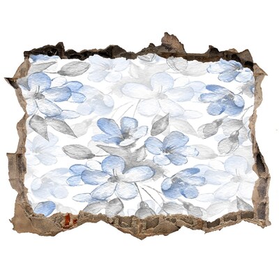 3d lyuk fal dekoráció Virágminta egy lyukon keresztül a falon