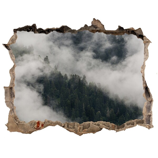 3d lyuk fal dekoráció Zöld völgy a felhők között