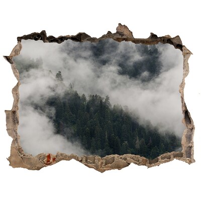 3d lyuk fal dekoráció Zöld völgy a felhők között