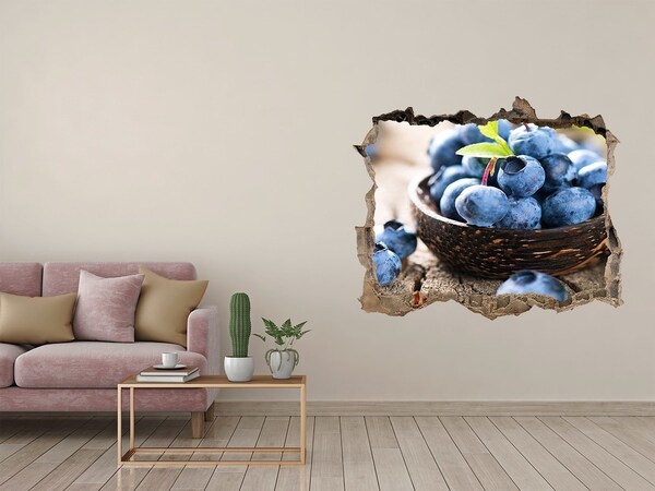 3d lyuk fal dekoráció Bogyók egy fából készült tálban
