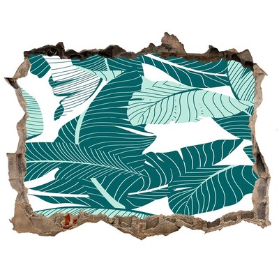 3d lyuk fal dekoráció Egy trópusi oázis egy romos falban