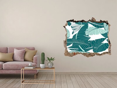 3d lyuk fal dekoráció Egy trópusi oázis egy romos falban