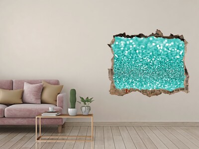 3d lyuk fal dekoráció Csillogó víz egy lyukban a falban