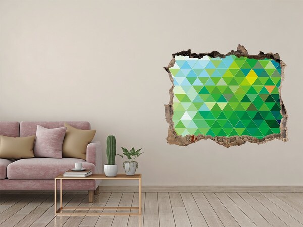 3d lyuk fal dekoráció Zöld táj egy lyukban a falban