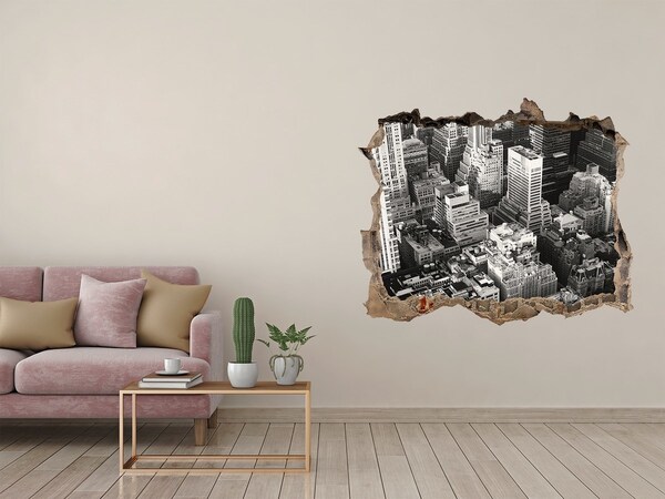 3d lyuk fal dekoráció Kilátás a városi dzsungelre