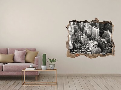 3d lyuk fal dekoráció Kilátás a városi dzsungelre