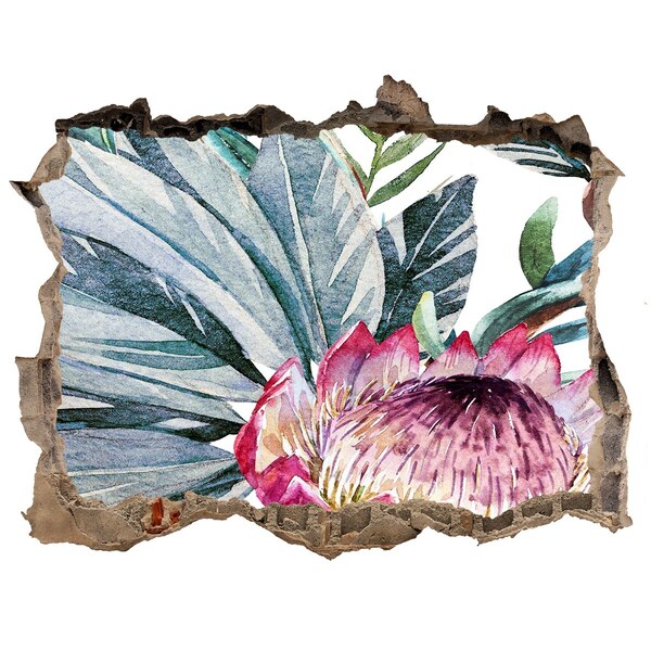 3d lyuk fal dekoráció Virágparadicsom a levelek között