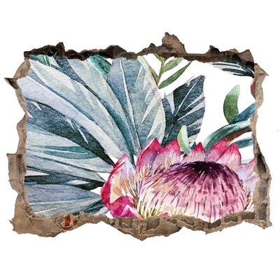 3d lyuk fal dekoráció Virágparadicsom a levelek között