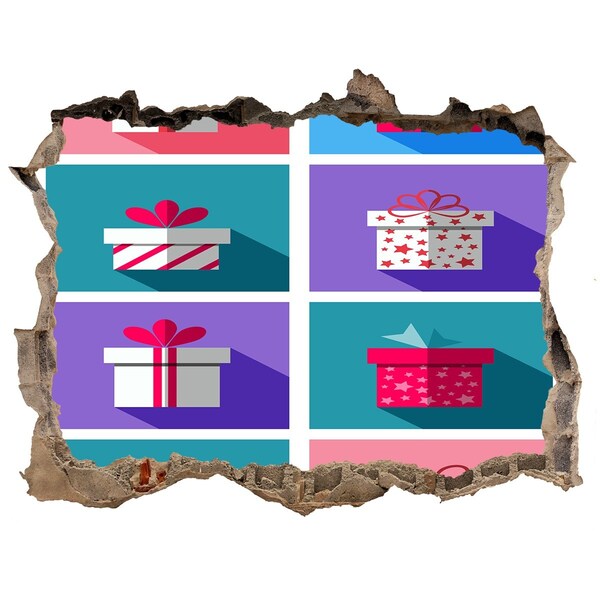 3d lyuk fal dekoráció Ajándék meglepetések