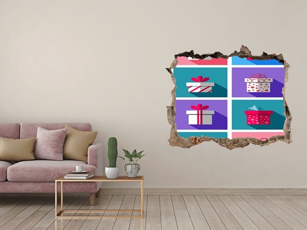 3d lyuk fal dekoráció Ajándék meglepetések
