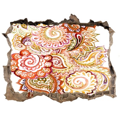 3d lyuk fal dekoráció Színes minták beton alapon