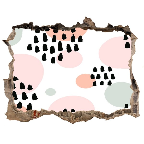 3d lyuk fal dekoráció Egy lyuk a falon színes foltokkal