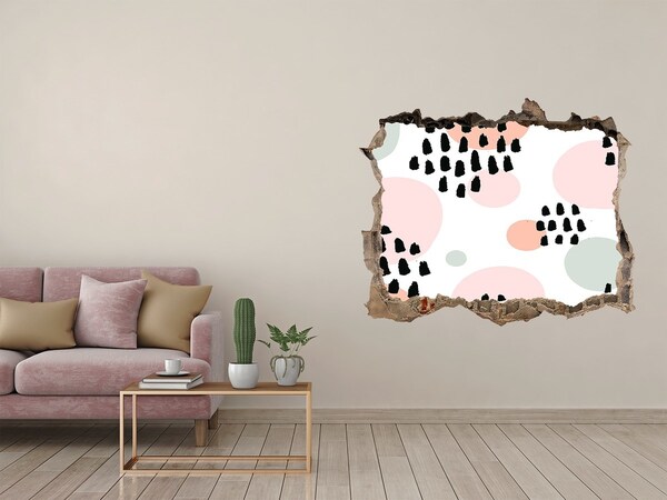 3d lyuk fal dekoráció Egy lyuk a falon színes foltokkal