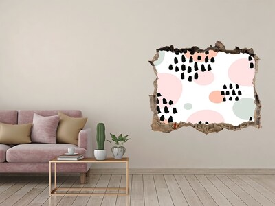 3d lyuk fal dekoráció Egy lyuk a falon színes foltokkal