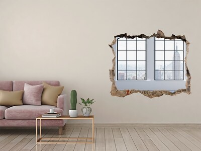 3d lyuk fal dekoráció New York látképe