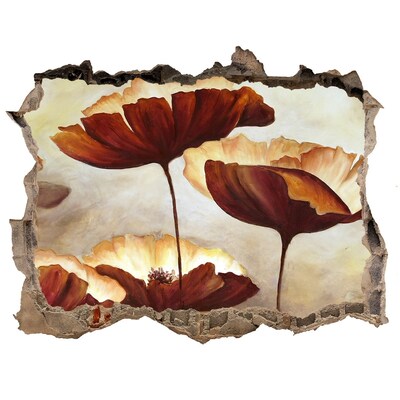 3d lyuk fal dekoráció Virágos álom egy romos falban