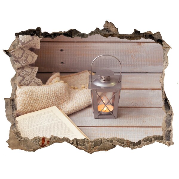 3d lyuk fal dekoráció Egy hangulatos sarok lámpással