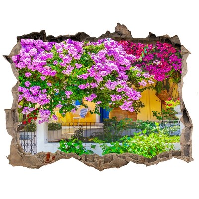 3d lyuk fal dekoráció Virágparadicsom a falak mögött