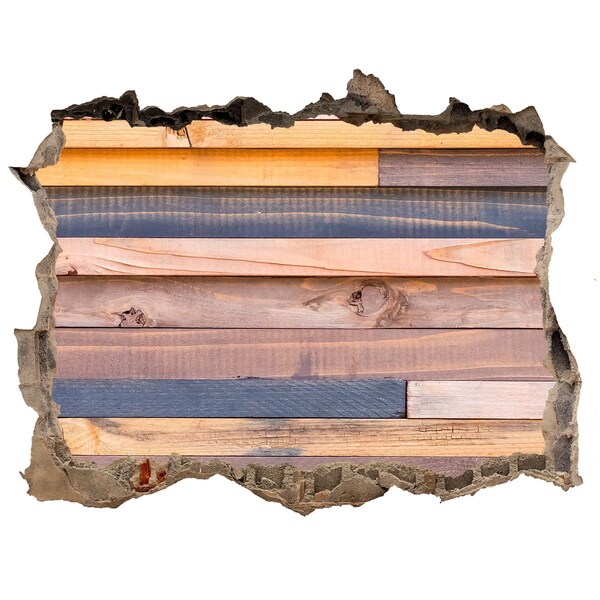 3d lyuk fal dekoráció Fa fal egy lyukon keresztül