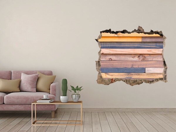 3d lyuk fal dekoráció Fa fal egy lyukon keresztül