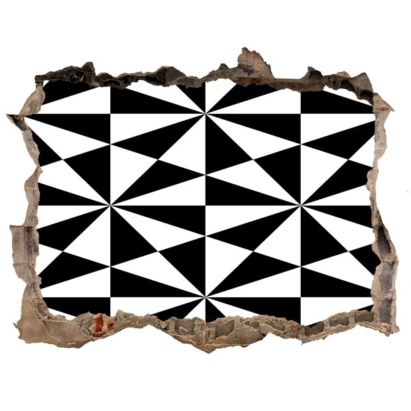 3d lyuk fal dekoráció Geometriai minták egy lyukban a falban