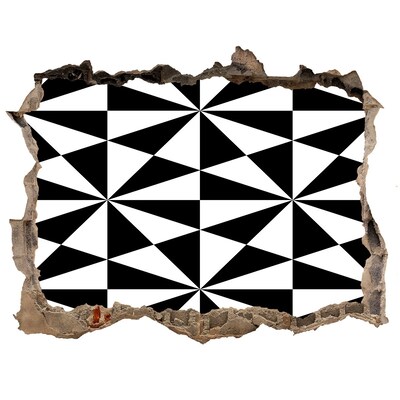 3d lyuk fal dekoráció Geometriai minták egy lyukban a falban