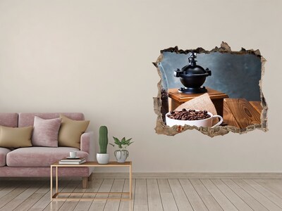 3d lyuk fal dekoráció Kávé egy otthoni kávézóban