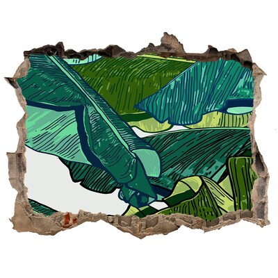 3d lyuk fal dekoráció Trópusi kert banánlevelekkel