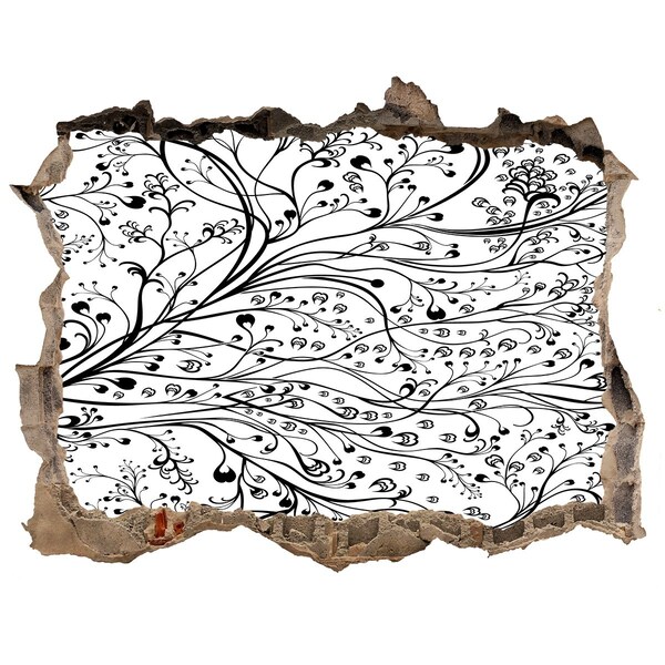 3d lyuk fal dekoráció Virágminta a falon