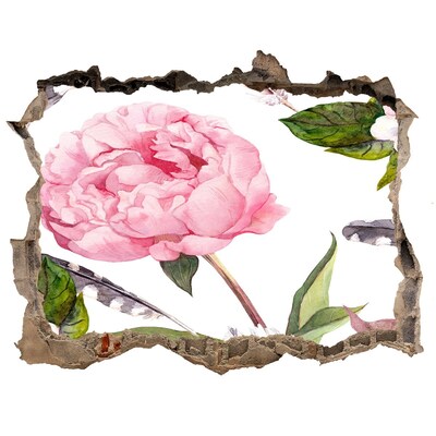 3d lyuk fal dekoráció Virágfalfestmény egy lyukon keresztül a falon